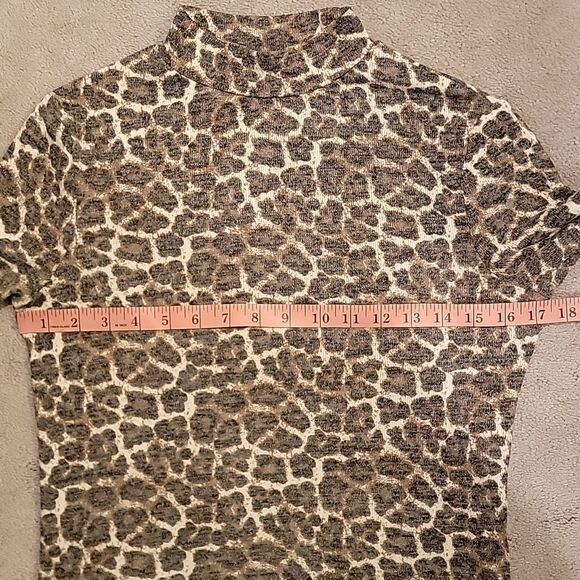 Zara Animal Print Short Sleeve Top Sz S - Picture 4 of 7